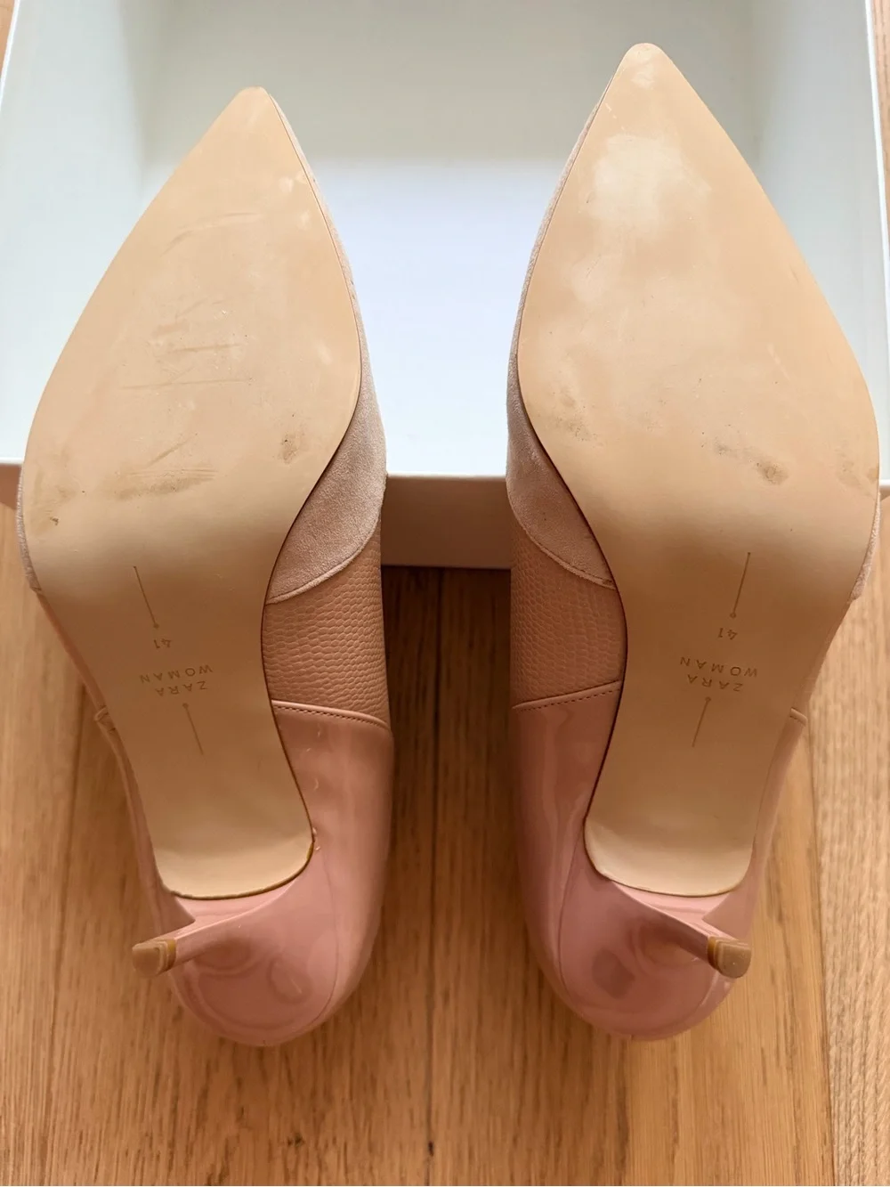 Zara Blush Nude Pointed-Toe Pumps S10/41